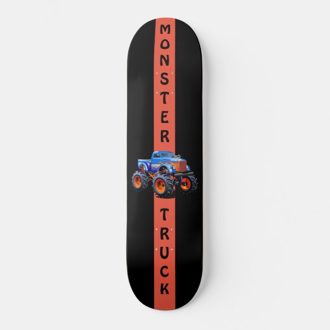 Monstruo azul y Naranja 8 Skateboard de 1/8" (Anverso)