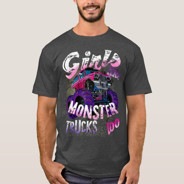 Monstruo Camión Camiseta Chicas Como Monstruos Tam (Anverso)