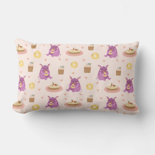 Monstruo de aperitivos almohada lumbar (Anverso)