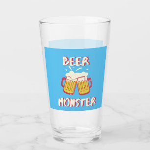 Monstruo de Cerveza   Cristalería de Fondo Azul