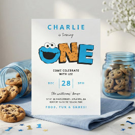 Monstruo de Cookie - Invitación de primer cumpleañ