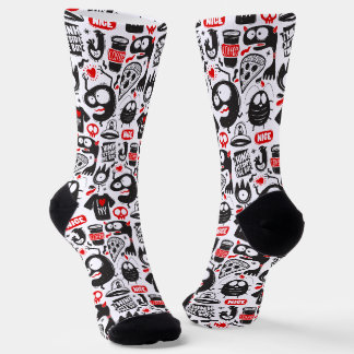 Monstruo de Doodle Divertido - Calcetines de Arte