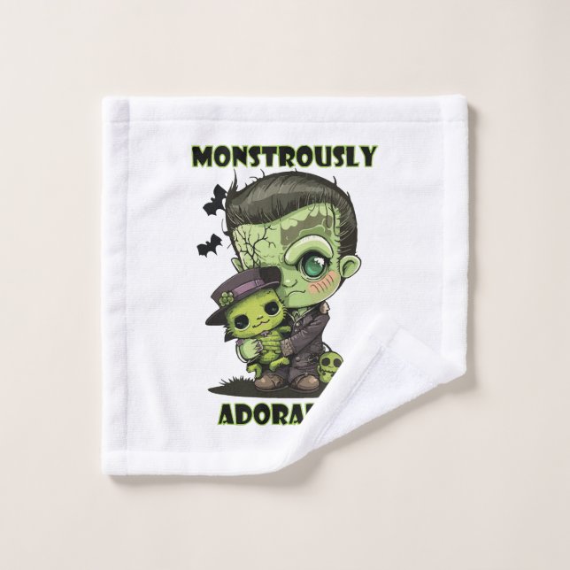 Monstruo de Frankenstein lindo con peluche (Toallita)