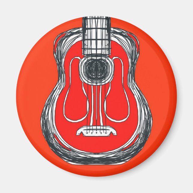 Monstruo de guitarra roja frente a imán (Frente)