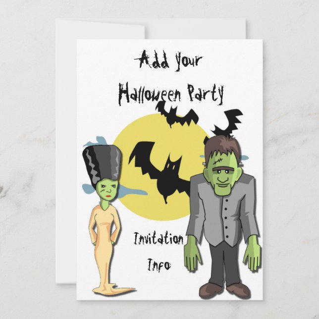 Monstruo de invitaciones a fiesta de Halloween Fra (Anverso)