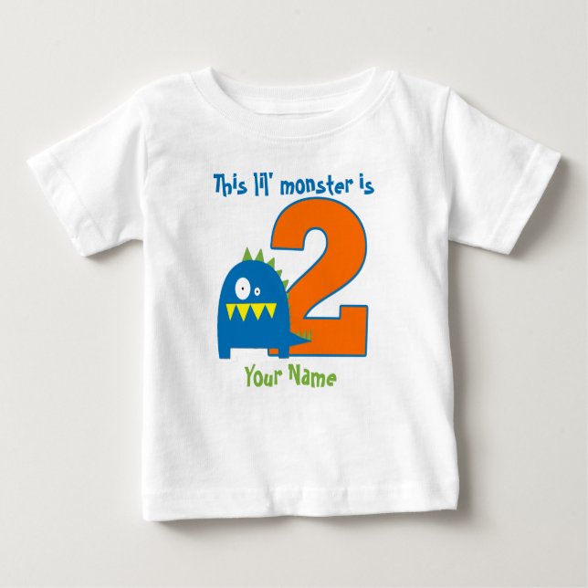 Monstruo de Lil 2º cumpleaños Camisa Personalizada (Anverso)