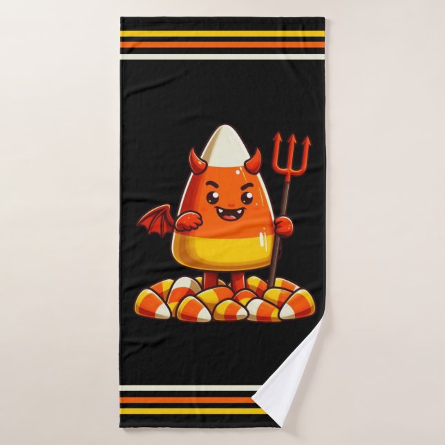 Monstruo de maíz dulce de Halloween (Toalla de baño)
