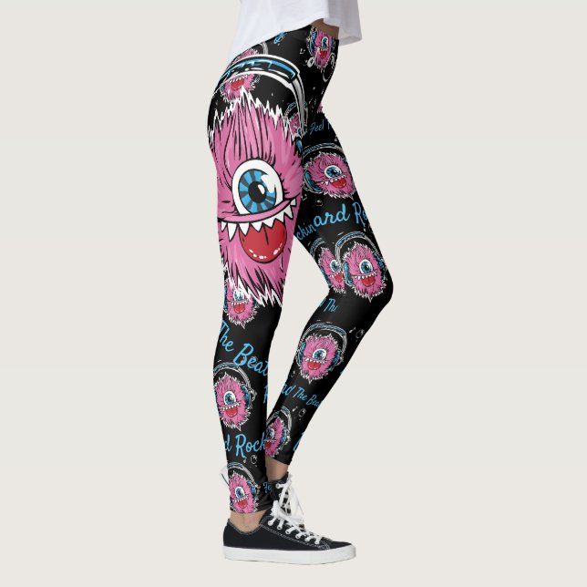 Monstruo de Música Rosa Ejerce Leggings (Derecha)