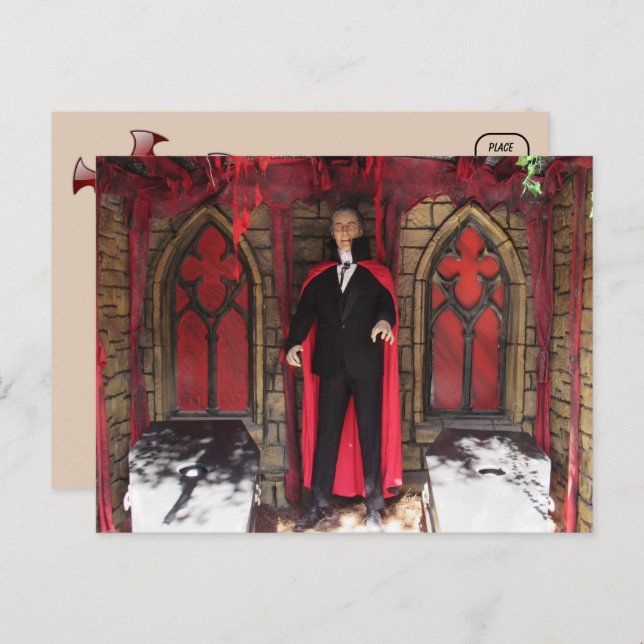 Monstruo de vampiros / postal de Halloween (Anverso / Reverso)