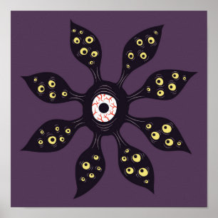 Monstruo del Ojo Malvado Creepy Extraño Arte Gótic