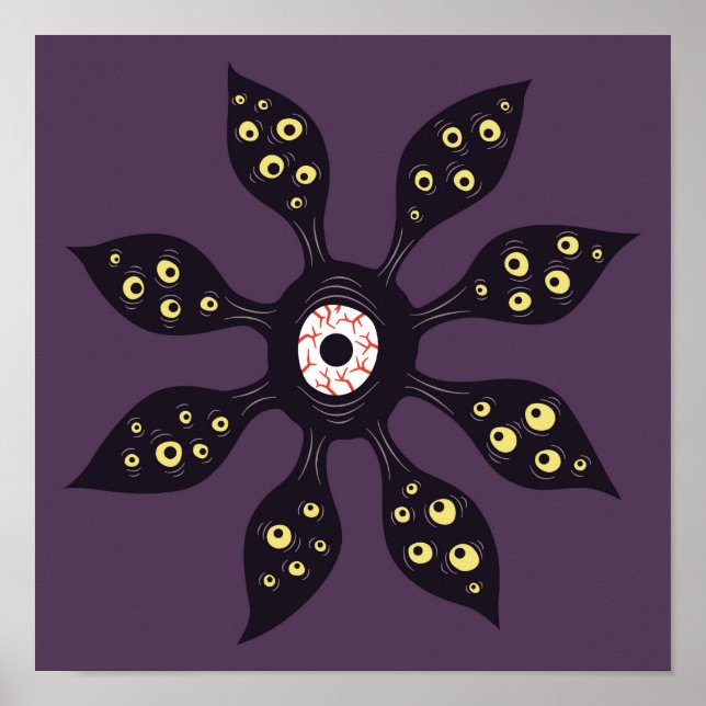 Monstruo del Ojo Malvado Creepy Extraño Arte Gótic (Frente)