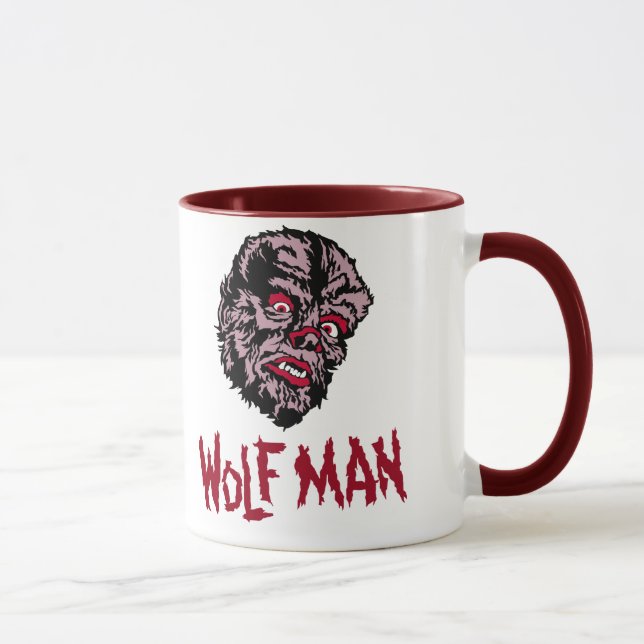 Monstruo del vintage - taza del hombre del lobo (Derecha)
