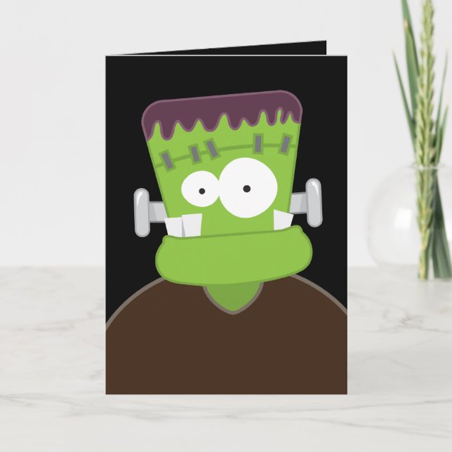 Monstruo Frankenstein | Tarjeta de Halloween Feliz (Anverso)
