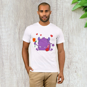 Monstruo Púrpura Enamorado Camiseta De Los Hombres