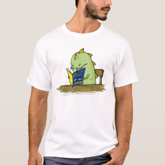 Monstruo que lee la camiseta cómica