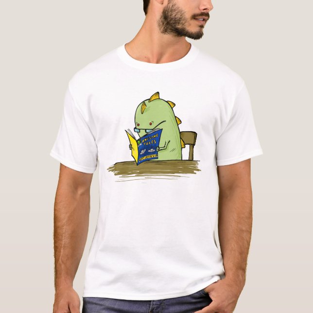 Monstruo que lee la camiseta cómica (Anverso)