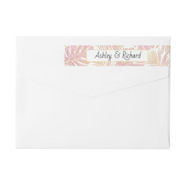 Monstruo tropical rosa y boda de hojas de palma