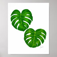 Monstruo tropical verde deja la impresión de arte