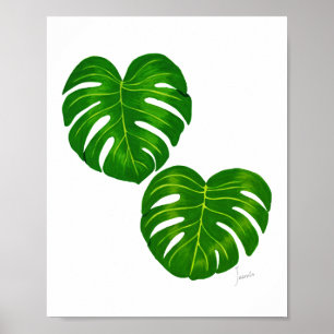 Monstruo tropical verde deja la impresión de arte