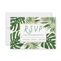 Monstruo tropical y boda de hojas de palma RSVP