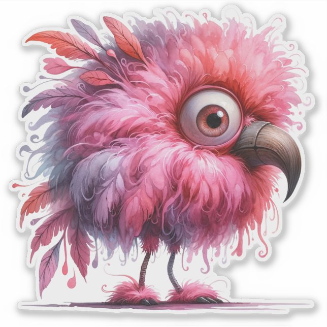 Monstruo tuerto Pegatina transparente (Anverso)