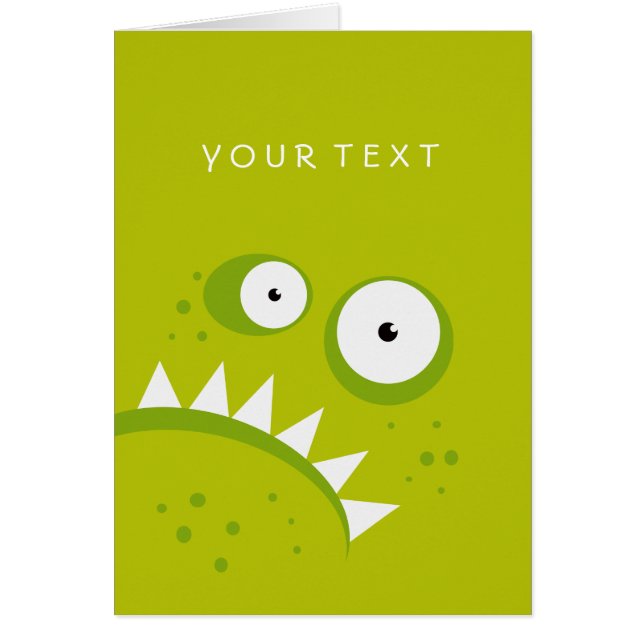 Monstruo verde asustadizo divertido enojado gruñón (Frente)