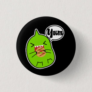 Monstruo verde con el botón de la galleta