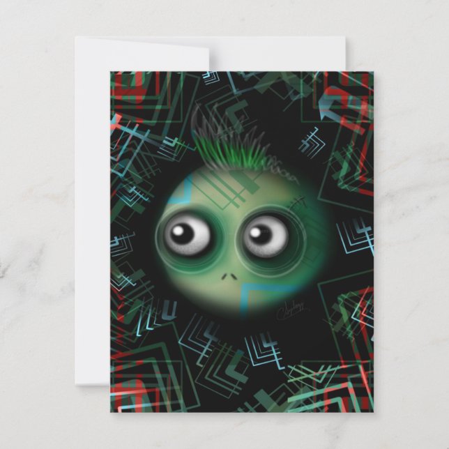 Monstruo verde de Kawaii (Anverso)