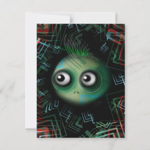 Monstruo verde de Kawaii