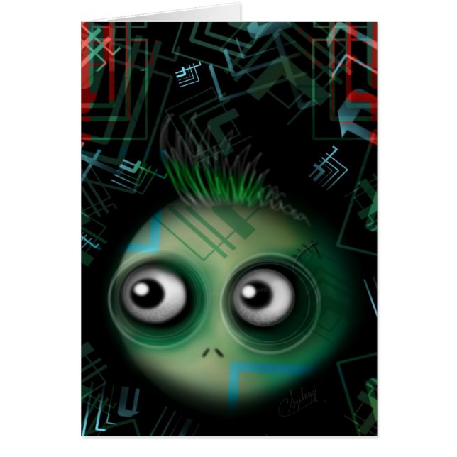 Monstruo verde de Kawaii (Frente)