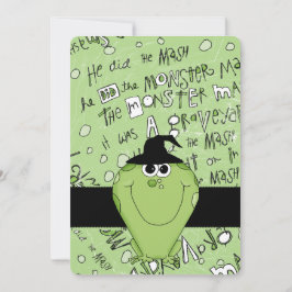 Monstruo verde de la invitación a la fiesta de Hal