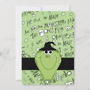 Monstruo verde de la invitación a la fiesta de Hal