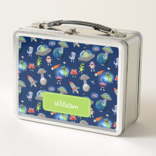 Monstruos Alien Cute Modernes Escuela Espacial Par