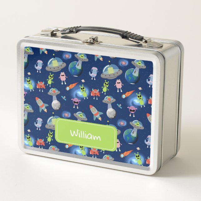 Monstruos Alien Cute Modernes Escuela Espacial Par (Anverso)