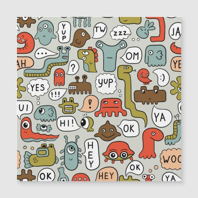 Monstruos de Dibujos Animados Lindos: Fondo Contin (Anverso)