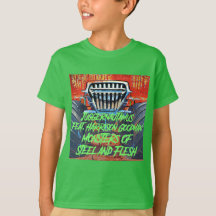 Monstruos de la camiseta de los niños de acero y c