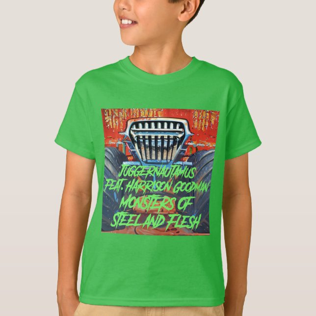 Monstruos de la camiseta de los niños de acero y c (Anverso)