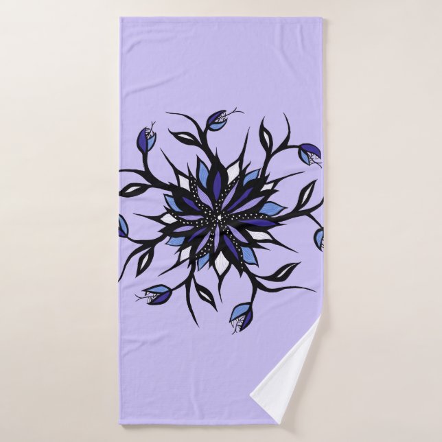 Monstruos Y Dientes De Mandala Con Flores Góticas (Toalla de baño)