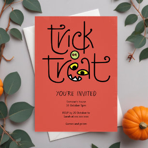 Monstruosa invitación a trucos o a tratar - naranj
