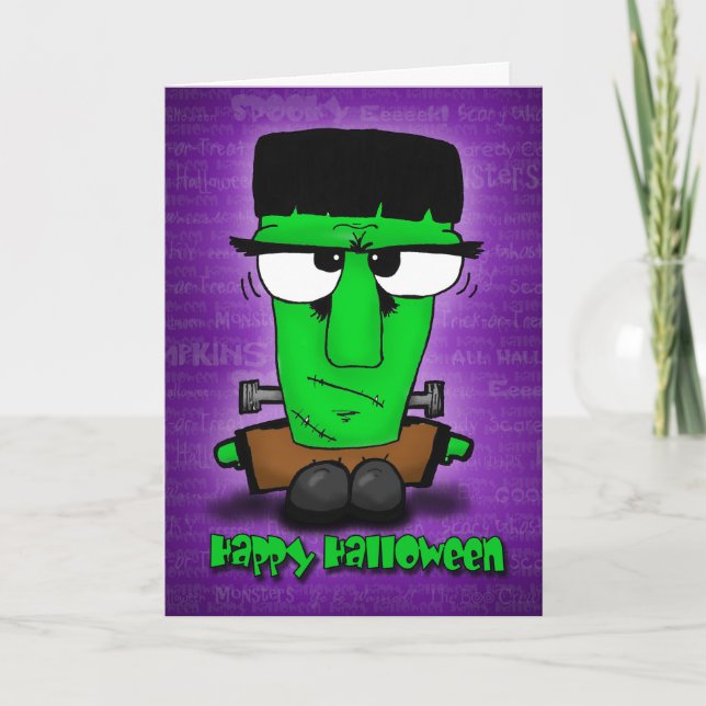 Monstruoso tarjeta de Frankie Halloween de la (Anverso)