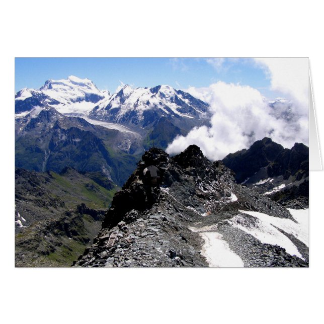 Mont Fort con tarjeta de montañas y glaciares (Anverso (Horizontal))