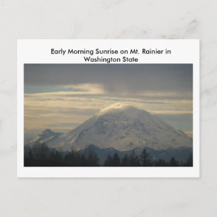 Mont. Rainier en la postal estatal de Washington