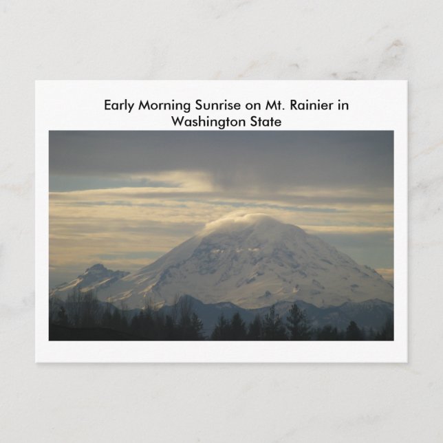 Mont. Rainier en la postal estatal de Washington (Anverso)