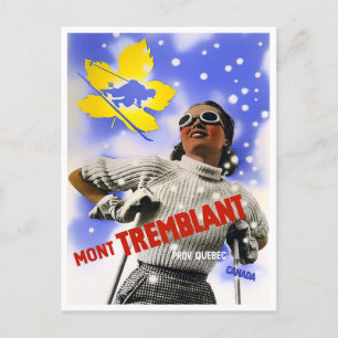 Mont Tremblant Canadá tarjeta postal de viaje vint