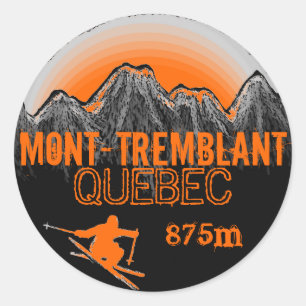 Mont Tremblant naranja de Quebec pegatinas de esqu
