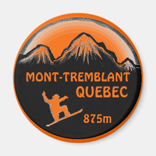 Mont Tremblant naranja Quebec imán de arte de snow