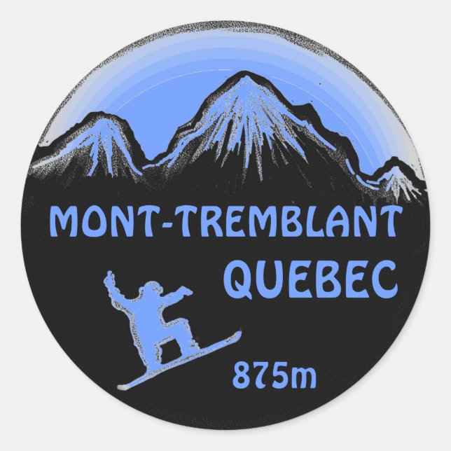 Mont Tremblant pegatinas de arte de snowboard azul (Anverso)