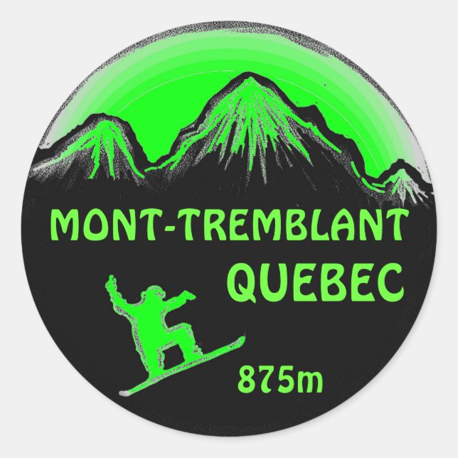 Mont Tremblant pegatinas de arte de snowboard verd (Anverso)