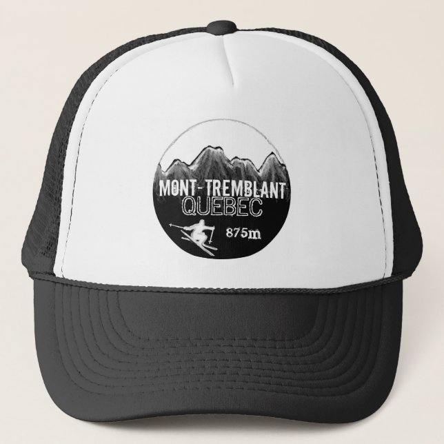 Mont Tremblant Quebec gorra blanco negro (Anverso)