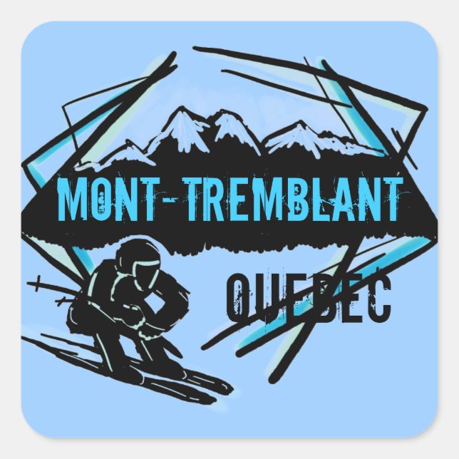 Mont Tremblant Quebec pegatinas azules de la monta (Anverso)